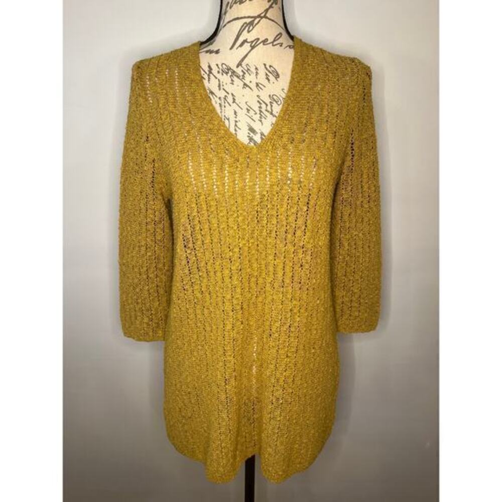 J. Jill textured open knit tunic sweater S